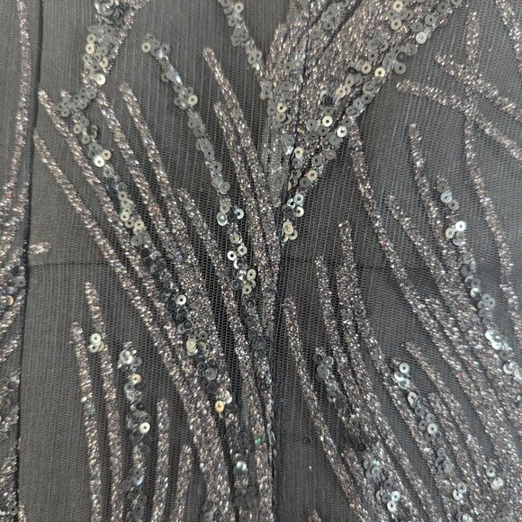 Showpo Glitter Bodice Black Plunge Maxi Dress - Picture 5 of 5